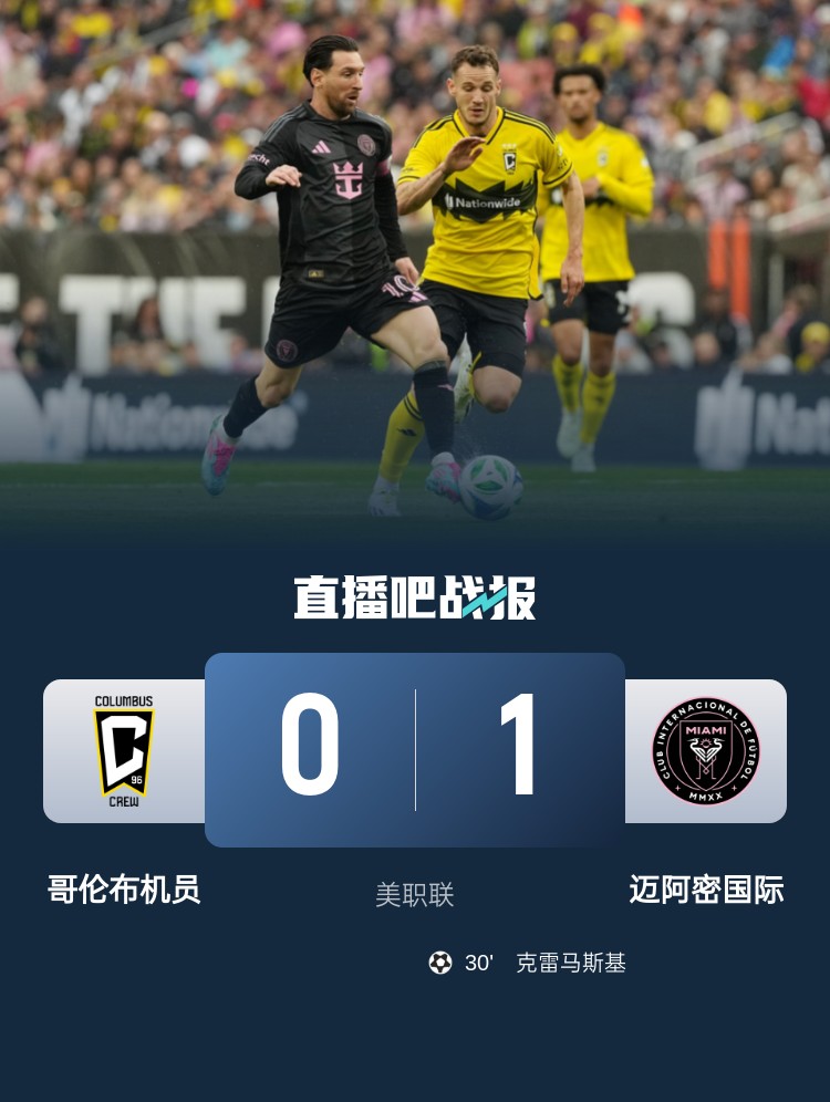 5勝3平！邁阿密國際是本賽季唯一美職聯比賽不敗球隊